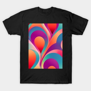 Vibrant Multicolor Abstract Flower Heart T-Shirt